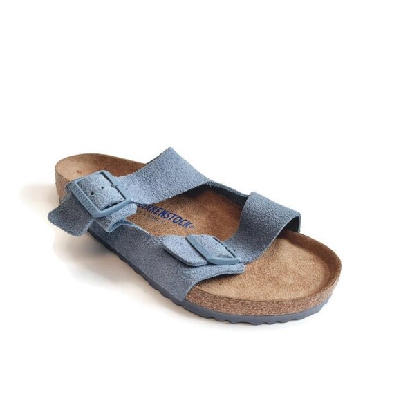 Birkenstock Arizona Mens Sz 10 Suede Sandals Soft Footbed Regular Fit Blue EU 43 - Picture 1 of 9